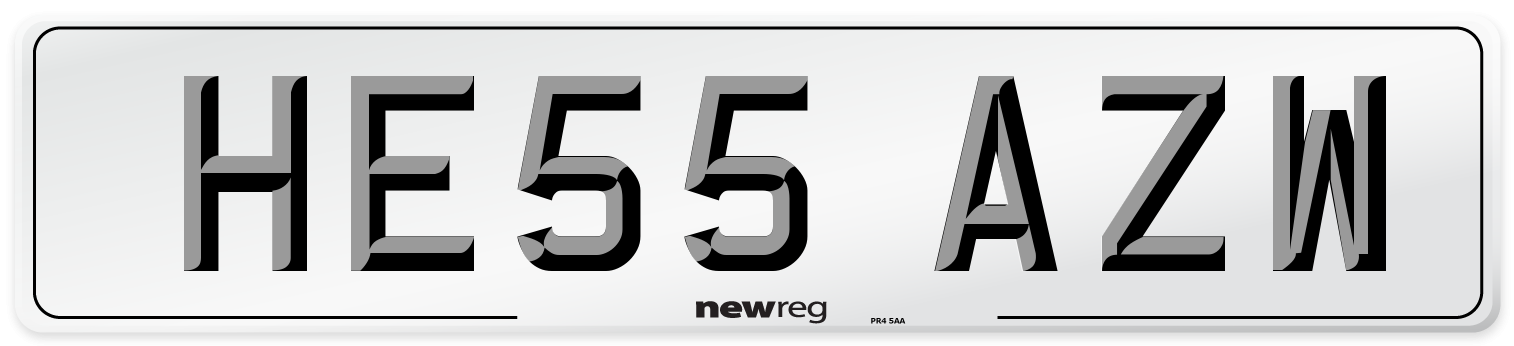 HE55 AZW Number Plate from New Reg